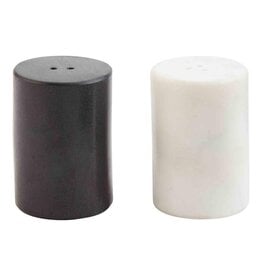 Mud Pie BLACK WHITE SALT PEPPER SHAKERS - marble