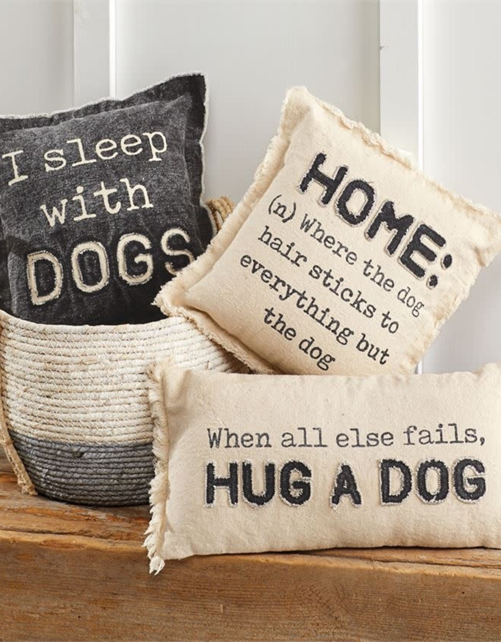 Mud Pie WASHED CANVAS DOG PILLOW - sold individually