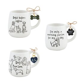 Mud Pie COLLAR CHARM DOG MUGS - sold individually