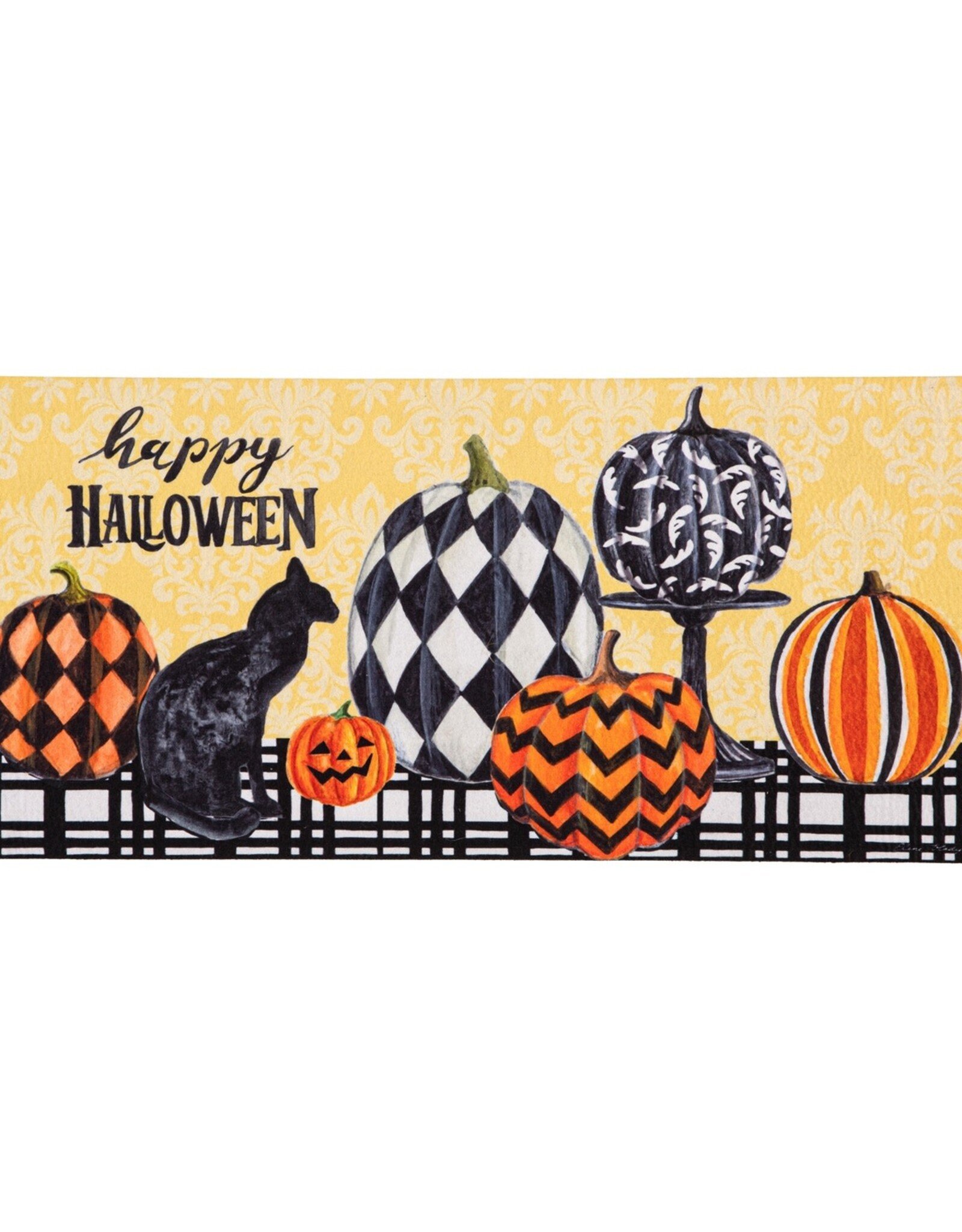 Evergreen HAPPY HALLOWEEN BLACK CAT SASSAFRAS SWITCH MAT