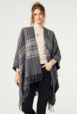 TGB / Good Bead FIRESIDE GREY PLAID CARDIGAN WITH FRINGE