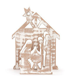 Demdaco WHITEWASHED NESTED NATIVITY SET