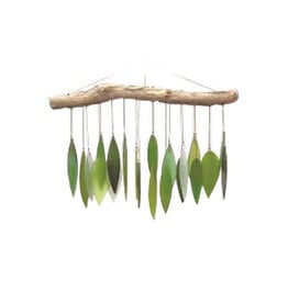 Gift Essential SPRING LEAVES AND DRIFT WOOD CHIME - glass
