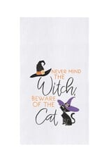 C and F Enterprises BEWARE OF THE CAT KITCHEN TOWEL - embroidered