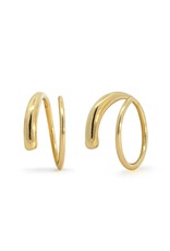 Boma MINIMALIST WRAP PULL THROUGH HOOP EARRINGS - 14k gold plated