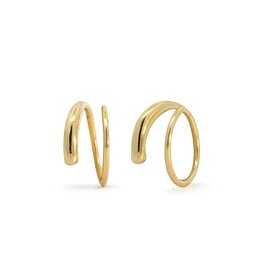 Boma MINIMALIST WRAP PULL THROUGH HOOP EARRINGS - 14k gold plated