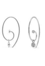 Boma SPIRAL PULL THROUGH CHARM HOOP EARRING - sterling silver