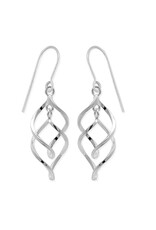 Boma SPIRAL RIBBON DROP DANGLE EARRINGS - sterling silver