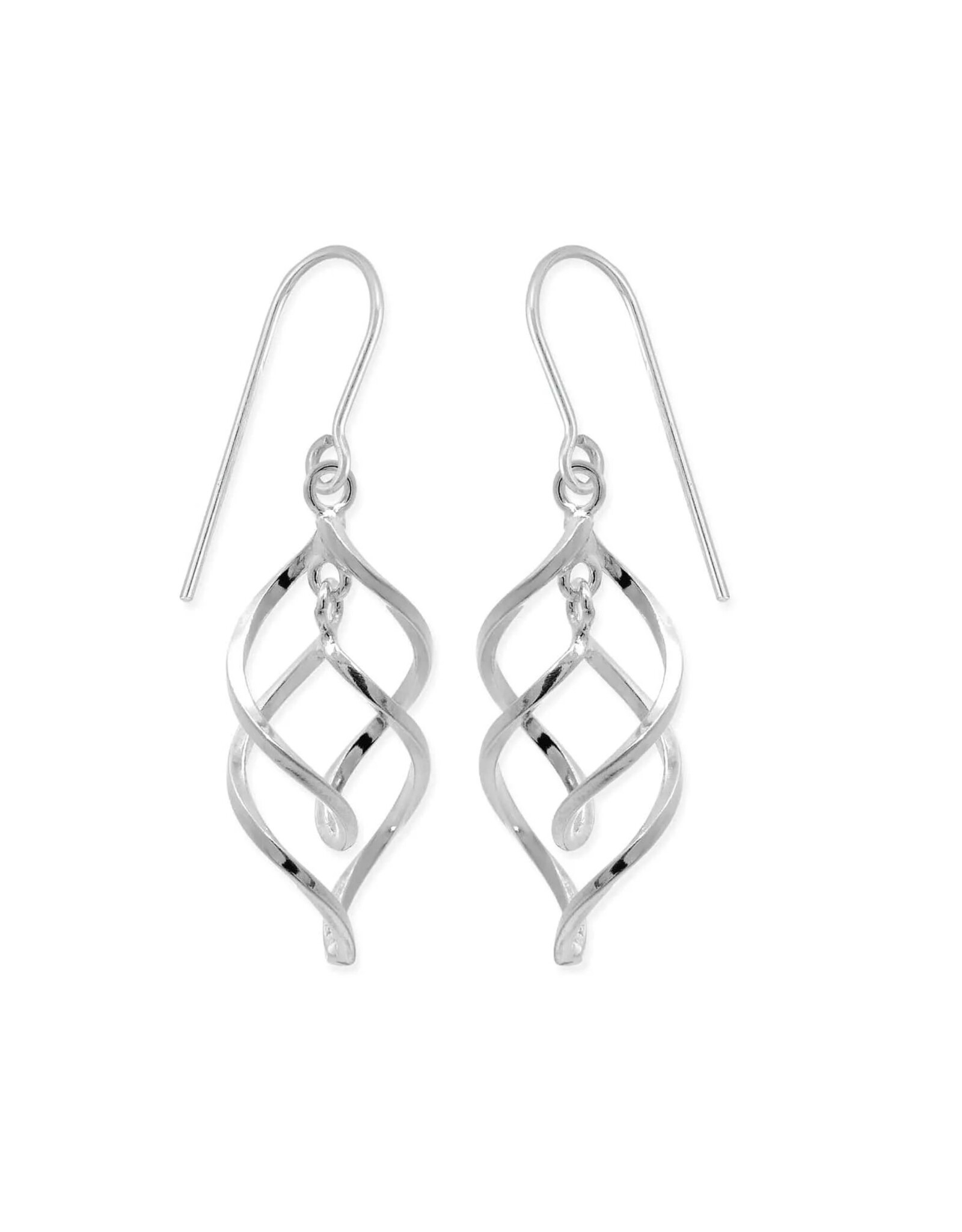Boma SPIRAL RIBBON DROP DANGLE EARRINGS - sterling silver