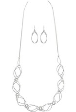 Rain Jewelry SILVER LONG TWIST OVAL LINKS CHAIN NECKLACE