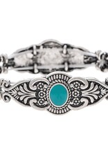 Rain Jewelry SILVER BLUE INLAY DECO PANEL BRACELET