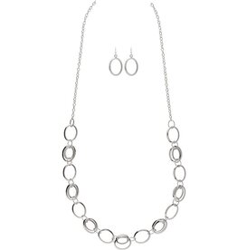 Rain Jewelry SILVER LAYERED OVAL LINKS CHAIN NECKLACE SET