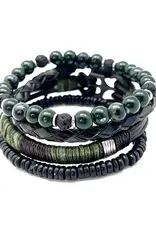 Anju Jewelry AADI GREEN BLACK BRACELET BUNDLE - unisex design