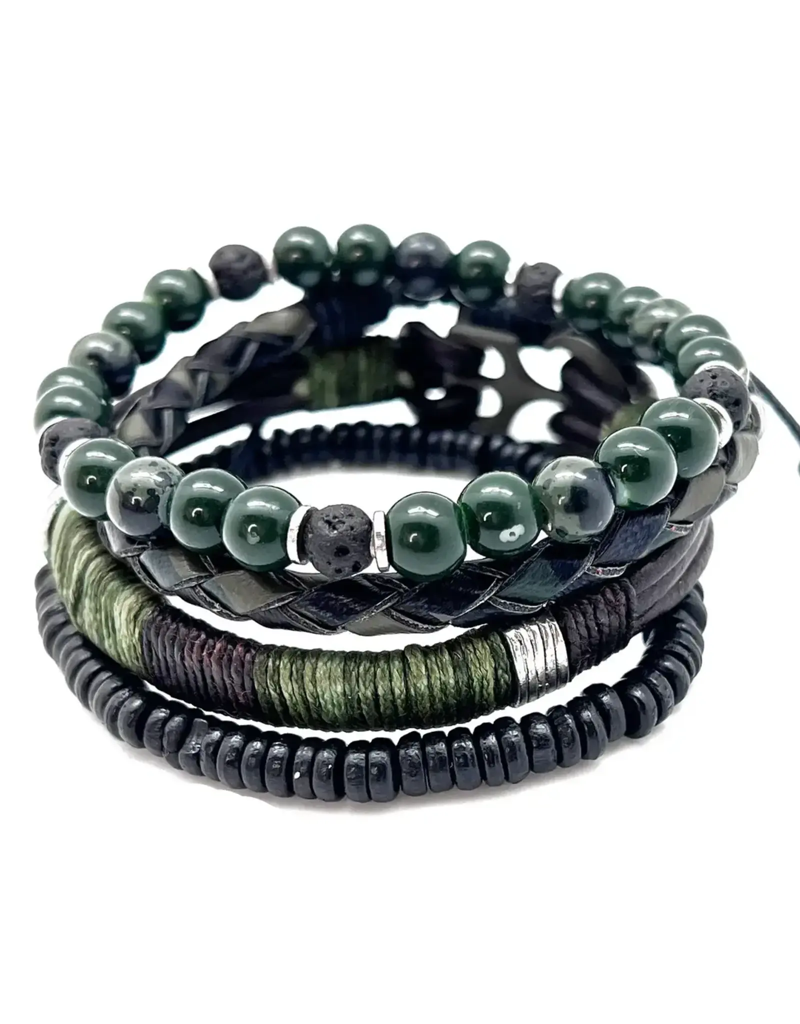 Anju Jewelry AADI GREEN BLACK BRACELET BUNDLE - unisex design