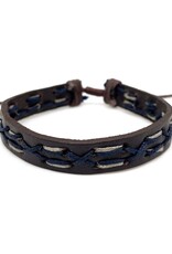 Anju Jewelry AADI NAVY TAN BROWN LEATHER BRACELET - unisex design