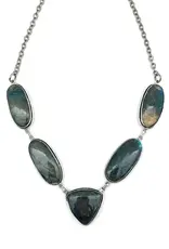 Anju Jewelry KASHI STONE BIB NECKLACE - multiple colors