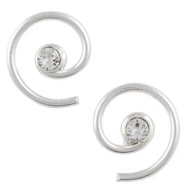 Good Collective CRYSTAL SWIRL STUDS CLEAR EARRING - sterling silver