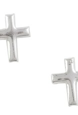 Good Collective SIMPLE CROSS STUD EARRING - sterling silver