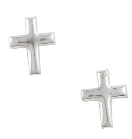 Good Collective SIMPLE CROSS STUD EARRING - sterling silver