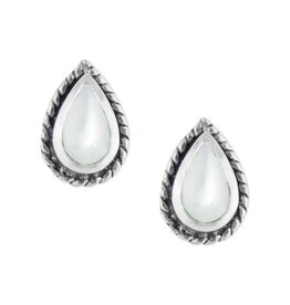 Good Collective BALI MOTHER OF PEARL TEARDROP STUD EARRING- Tomas