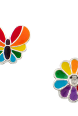 Good Collective RAINBOW BUTTERFLY AND FLOWER STUD EARRINGS - Tomas