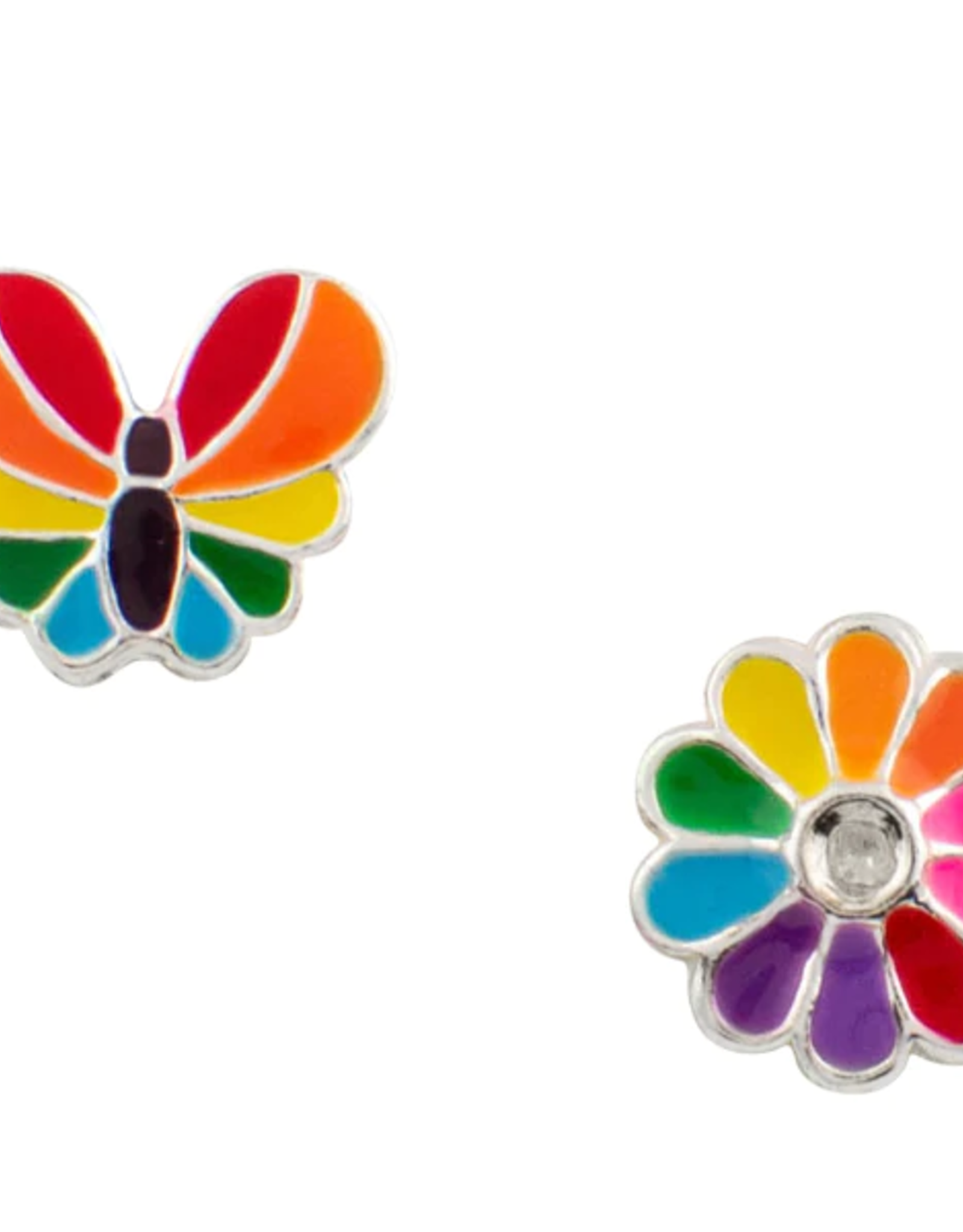 Good Collective RAINBOW BUTTERFLY AND FLOWER STUD EARRINGS - Tomas