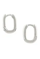 Good Collective RECTANGLE CLICKER HUGGIE HOOP SILVER EARRING