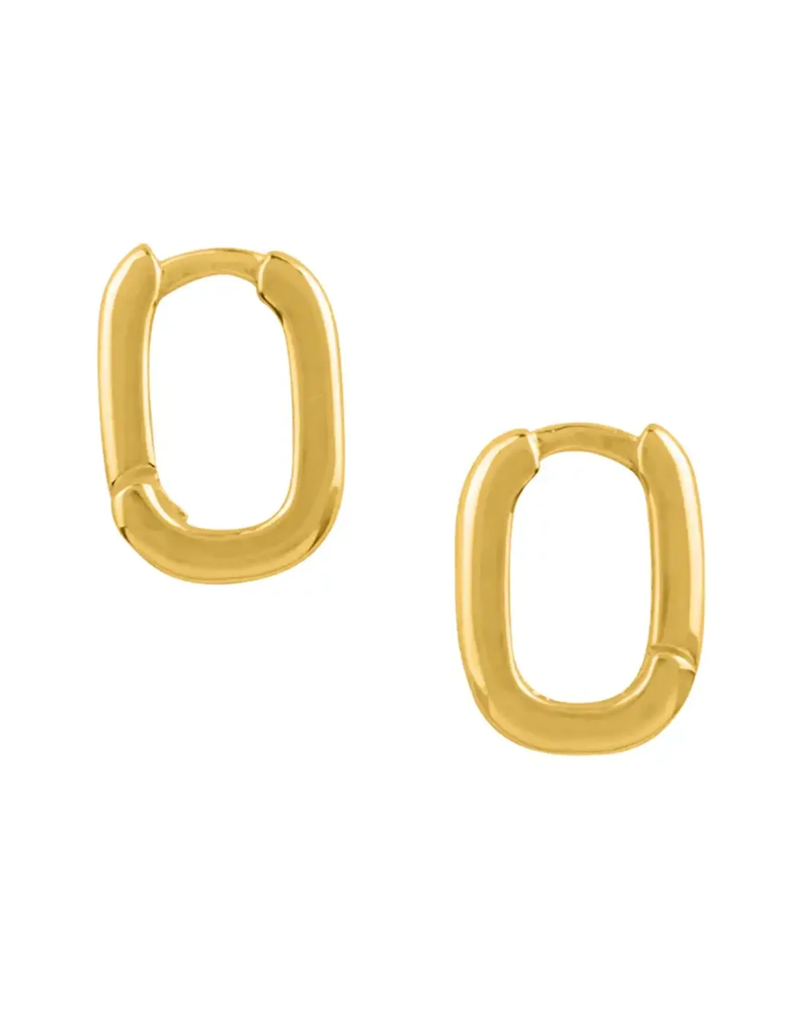 Good Collective RECTANGLE CLICKER HUGGIE HOOP GOLD EARRING