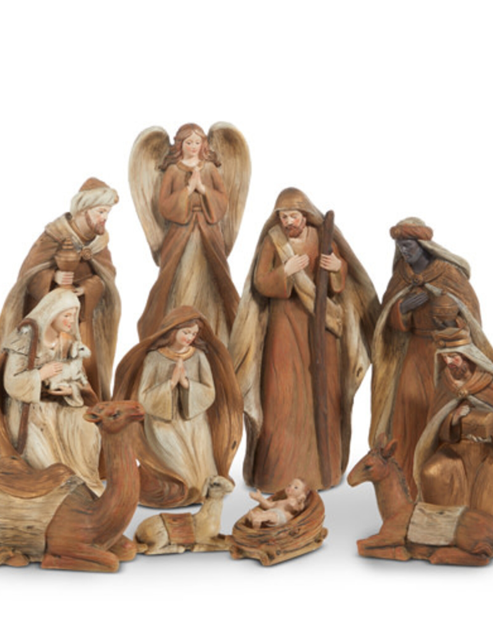 Raz Imports UP ON THE MOUNTAINS NATIVITY - set of 11 pieces