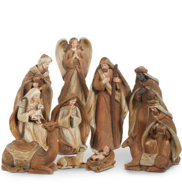 Raz Imports UP ON THE MOUNTAINS NATIVITY - set of 11 pieces