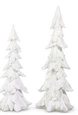 Raz Imports GLITTERED WHITE CARVED TREE - sold individually