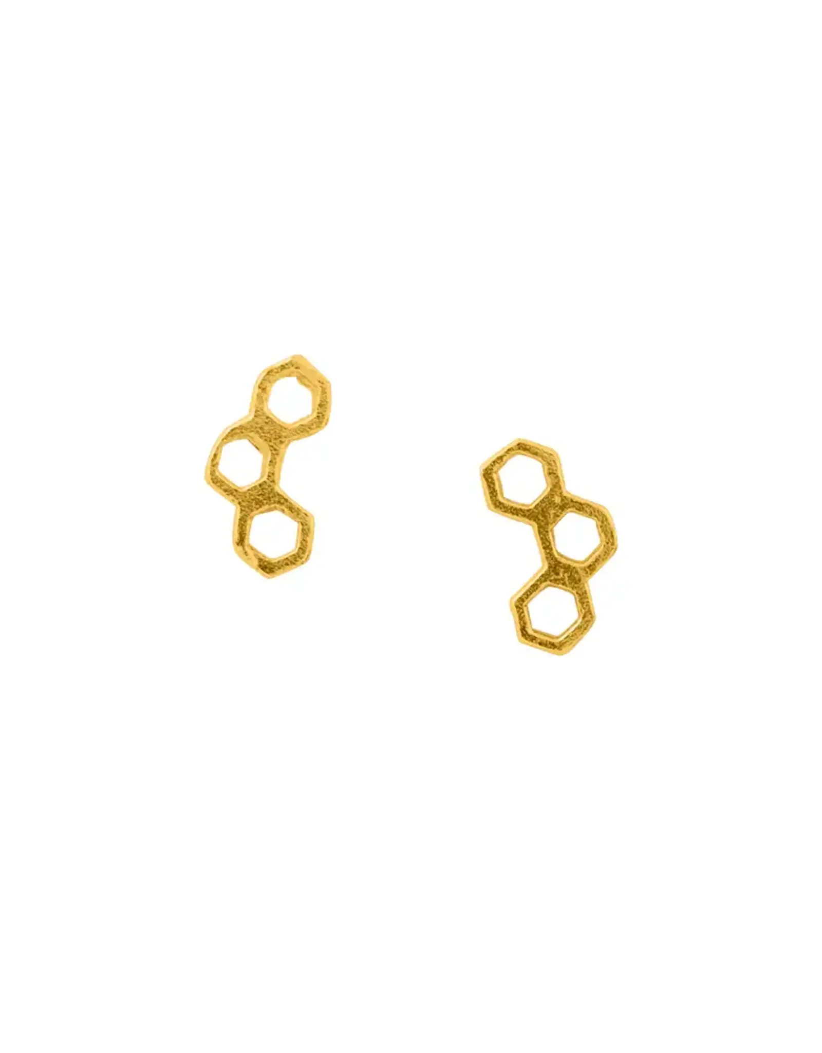 Good Collective HONEYCOMB GOLD STUD EARRING - Tomas