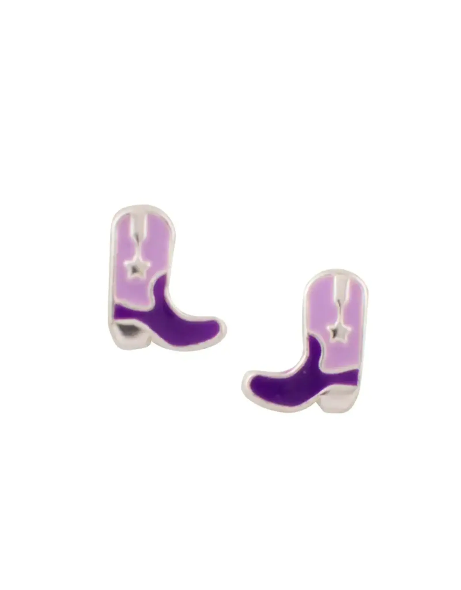 Good Collective PURPLE COWGIRL BOOTS STUD EARRINGS - Tomas