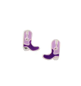 Good Collective PURPLE COWGIRL BOOTS STUD EARRINGS - Tomas