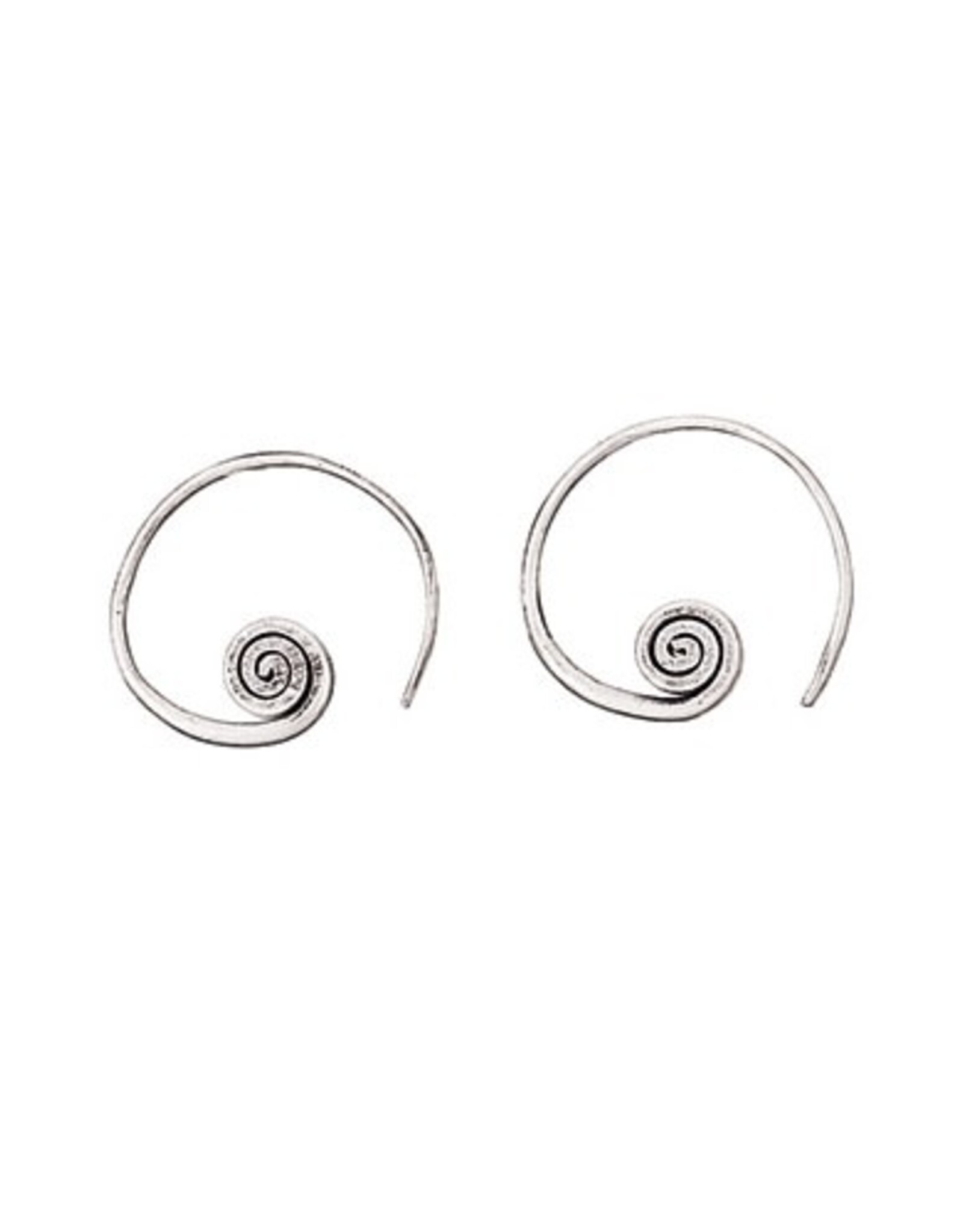 Tiger Mountain HILLTRIBE SPIRAL HOOP EARRING - sterling silver