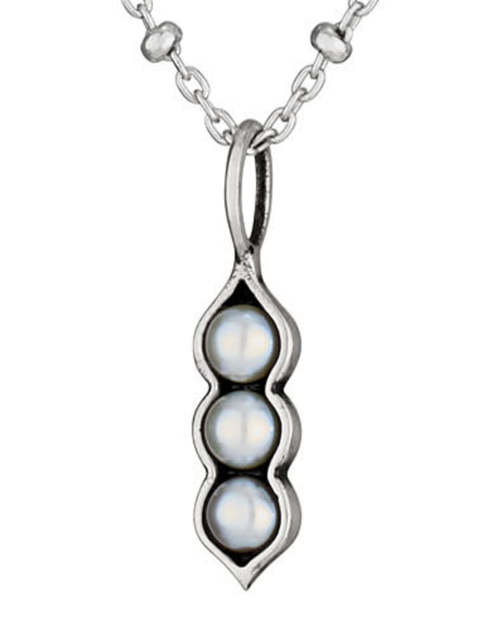 Tiger Mountain THREE PEARL PEA POD NECKLACE - sterling silver