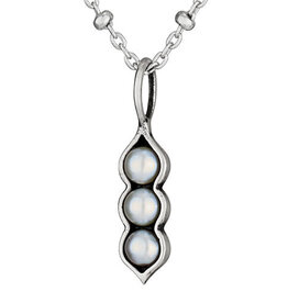 Tiger Mountain THREE PEARL PEA POD NECKLACE - sterling silver