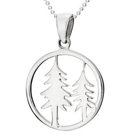 Tiger Mountain TWO PINE TREES NECKLACE - sterling-silver