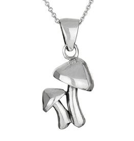 Tiger Mountain TWIN MUSHROOM NECKLACE - sterling silver