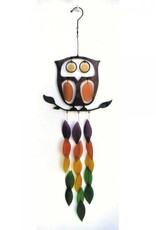 Gift Essential RETRO OWL GLASS CHIME - color & sound