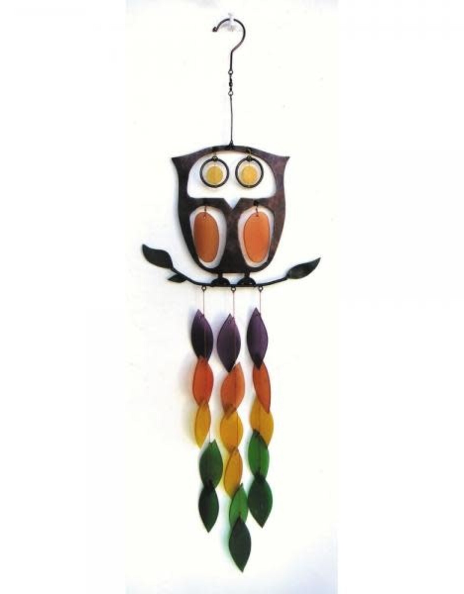Gift Essential RETRO OWL GLASS CHIME - color & sound