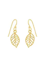 Boma OPEN LEAF DANGLE EARRING - 14k gold plating