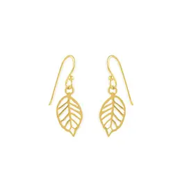 Boma OPEN LEAF DANGLE EARRING - 14k gold plating