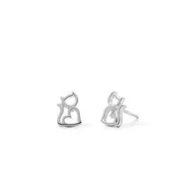 Boma HEART CAT STUD EARRING - sterling silver