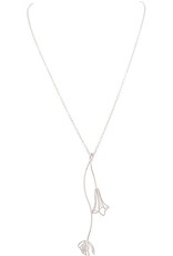Rain Jewelry SILVER WISPY FLOWER DROP NECKLACE