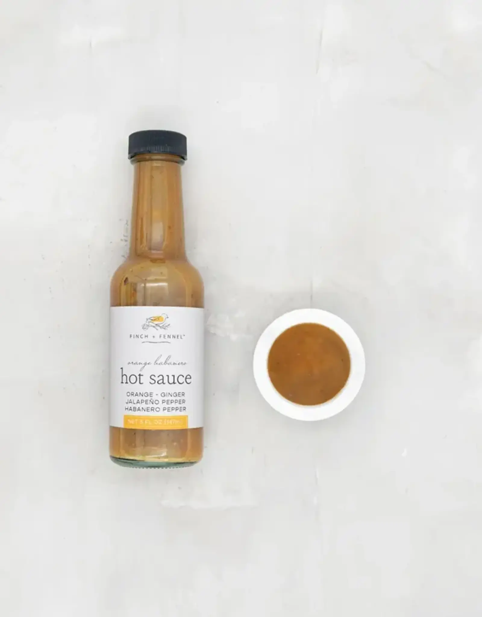 Creative Coop ORANGE HABANERO HOT SAUCE- Finch + Fennel
