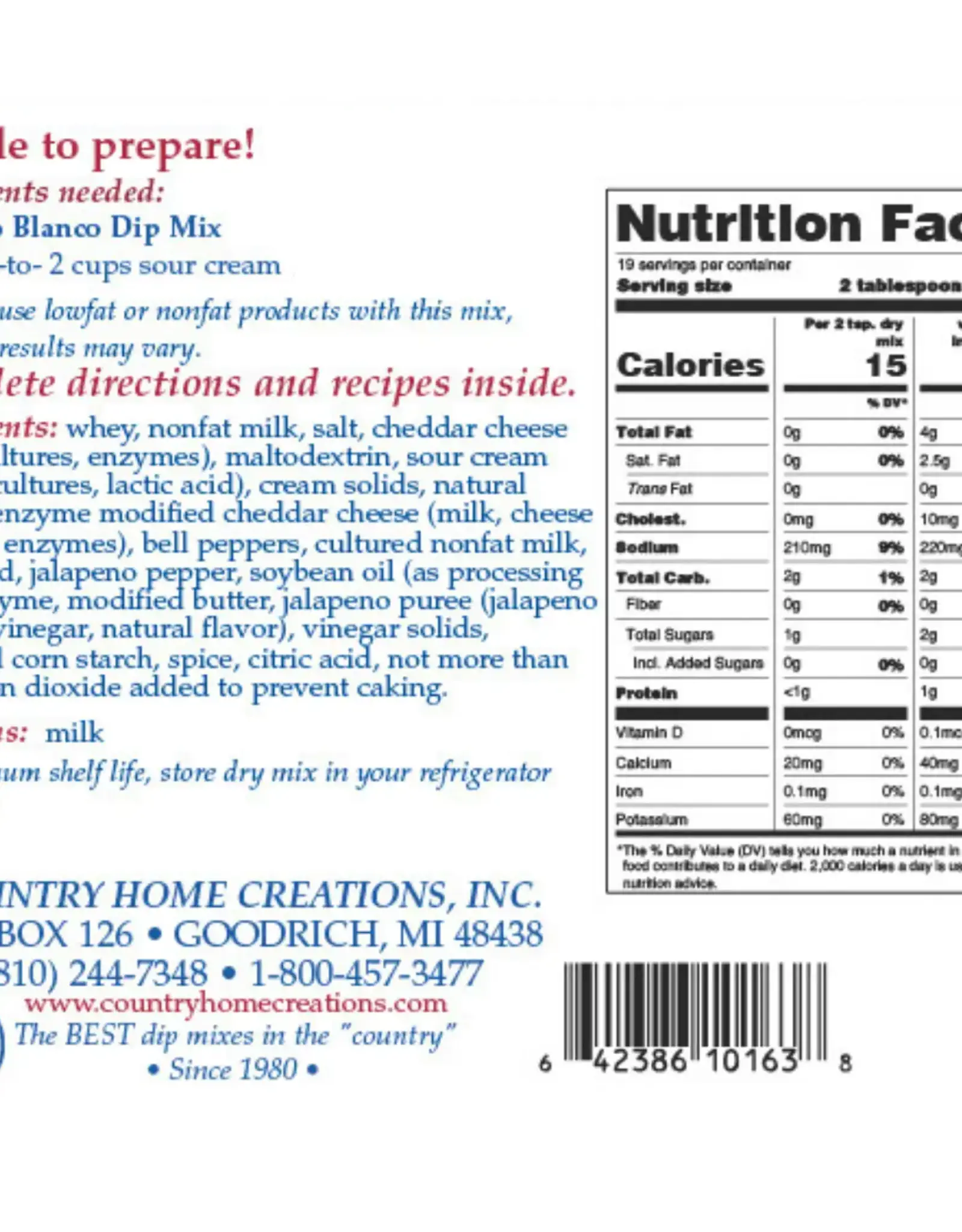 Country Home Creations QUESO BLANCO DIP MIX