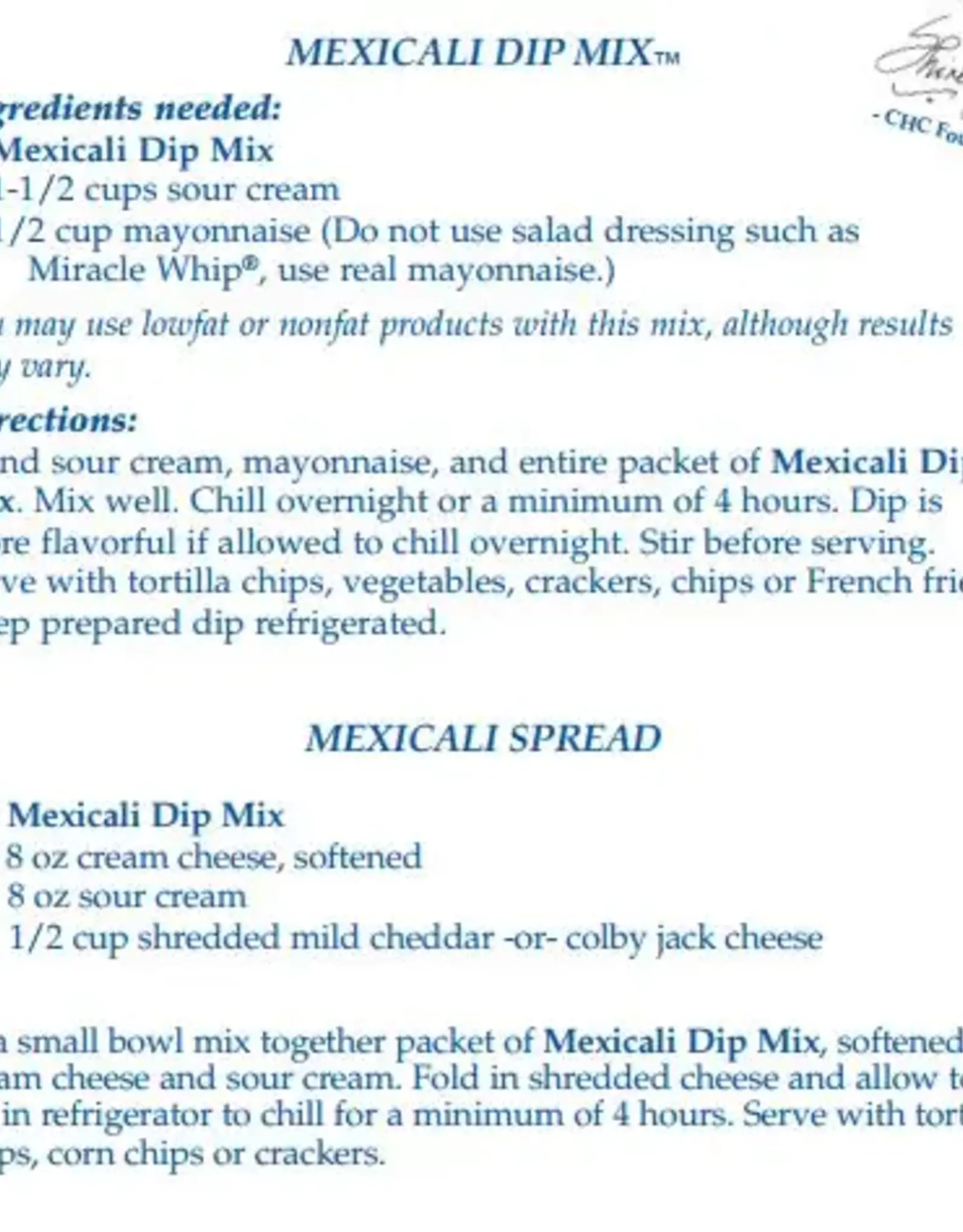 Country Home Creations MEXICALI DIP MIX