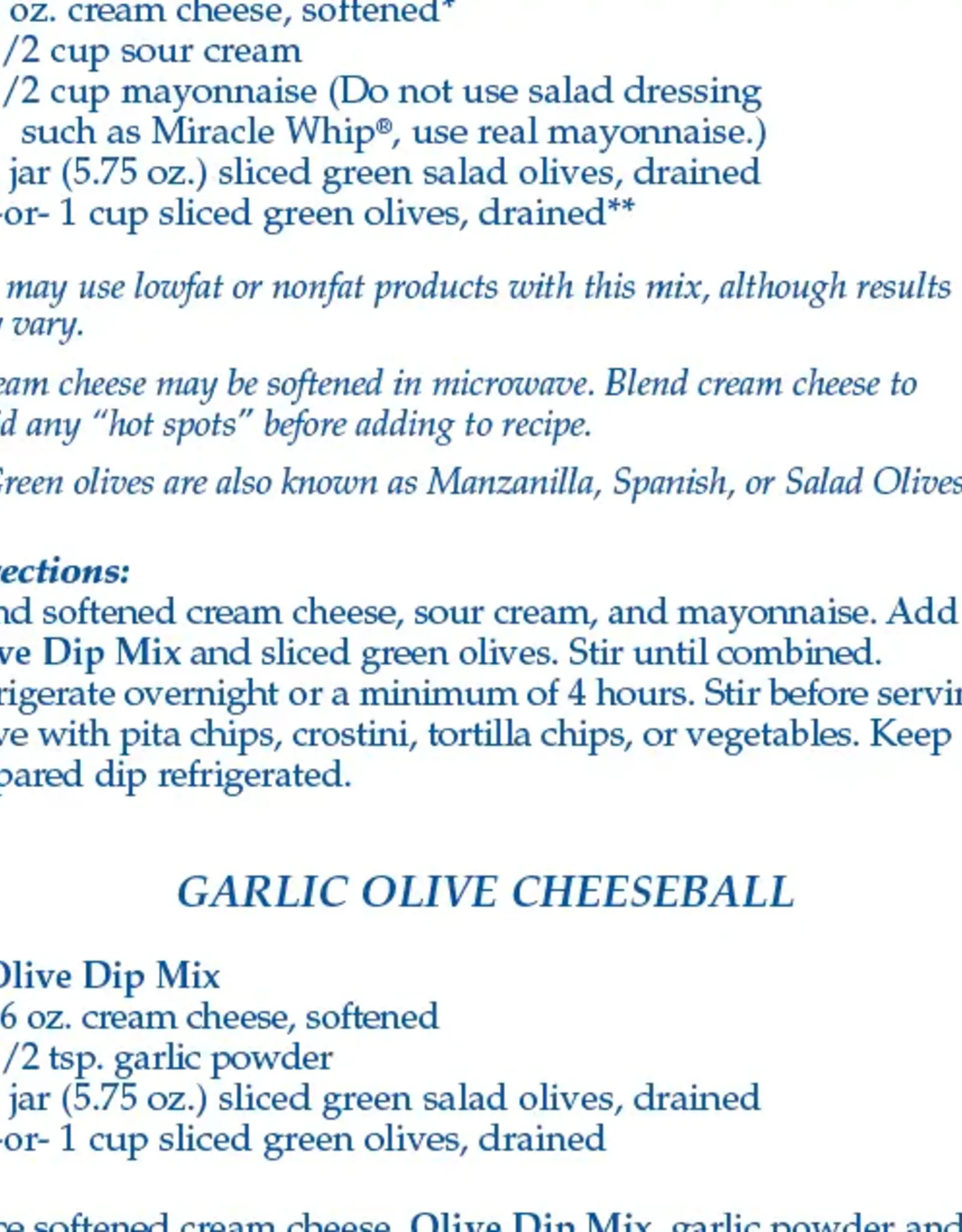 Country Home Creations OLIVE DIP MIX