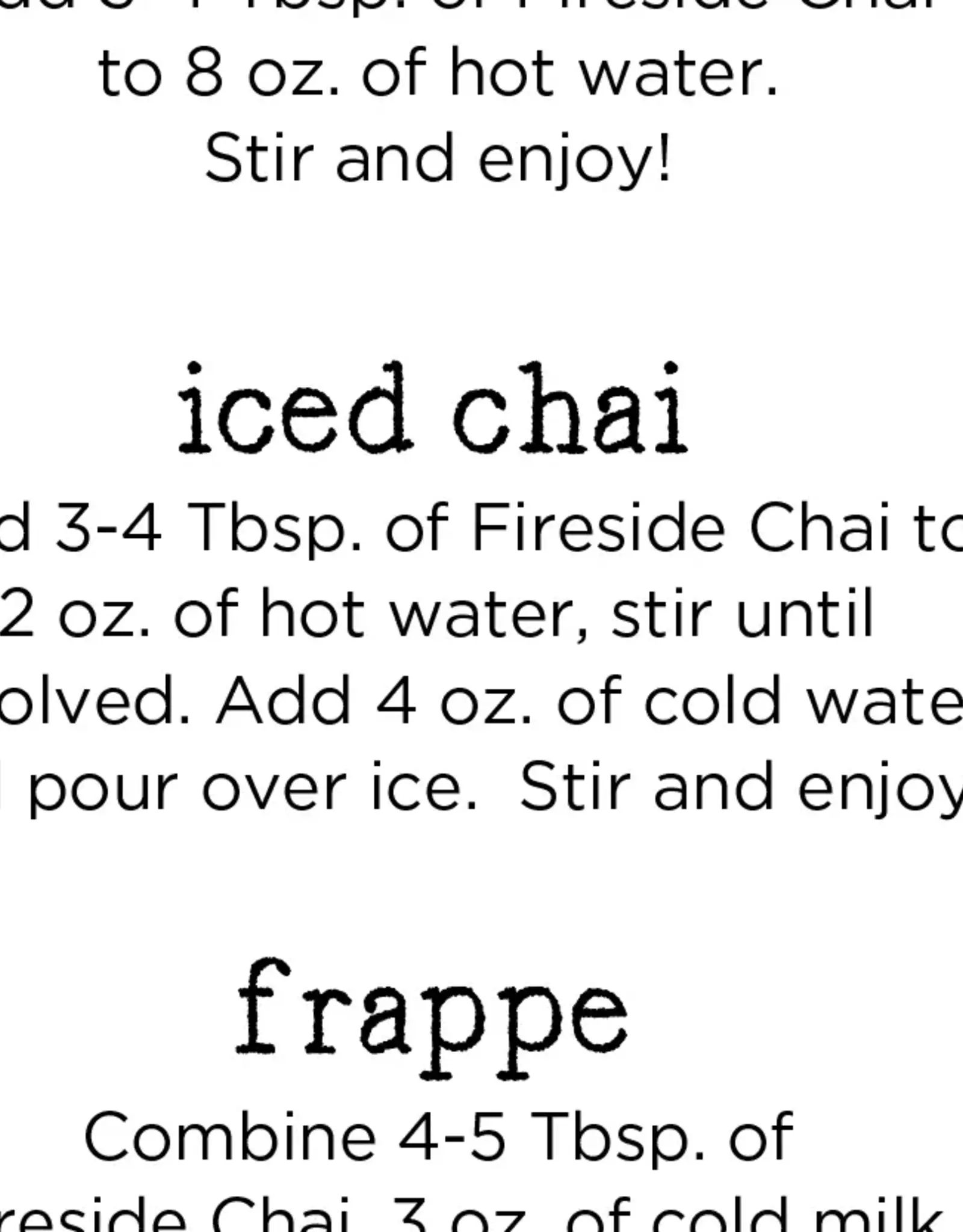Fireside Coffee SPICED CHAI TEA LATTE